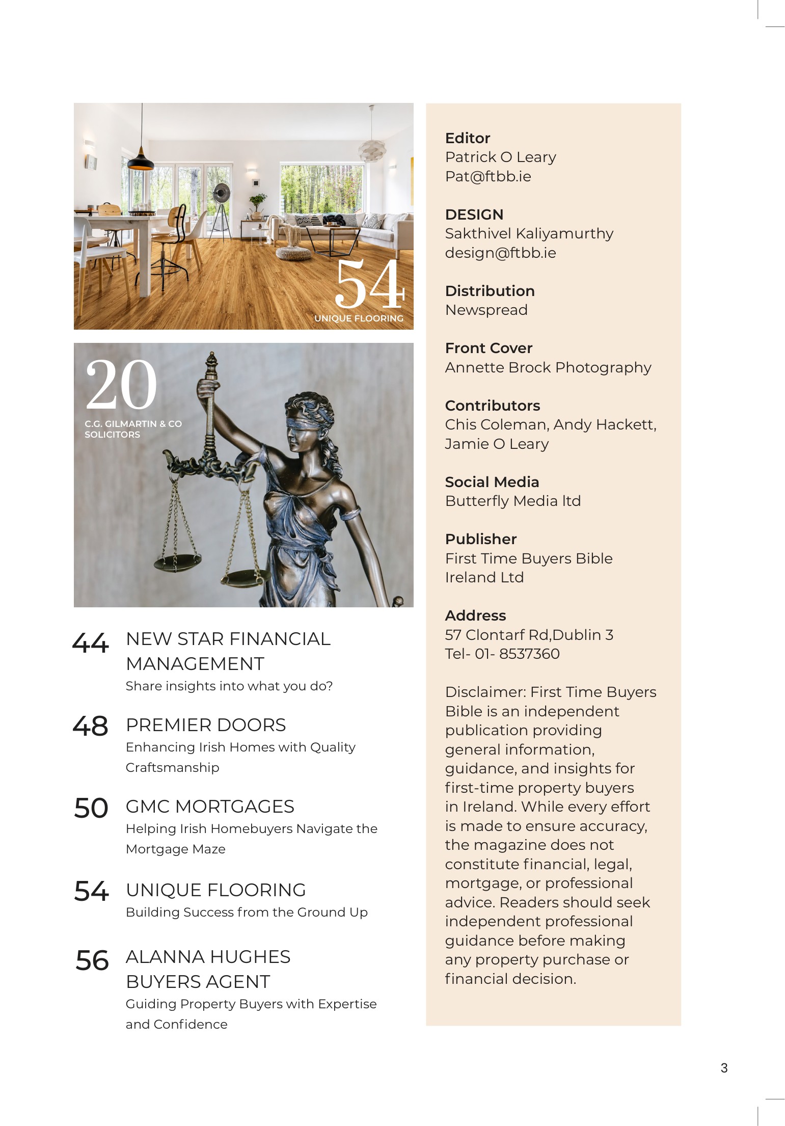 First Time Buyer's Bible — Contents, page 3